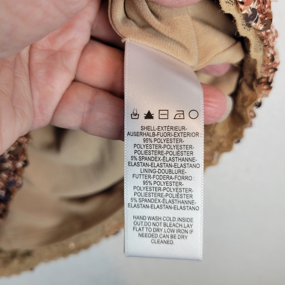 NWT Dress The Population Zoe Sequin Body Con Minidress in Soft Copper Size XL - Picture 13 of 14